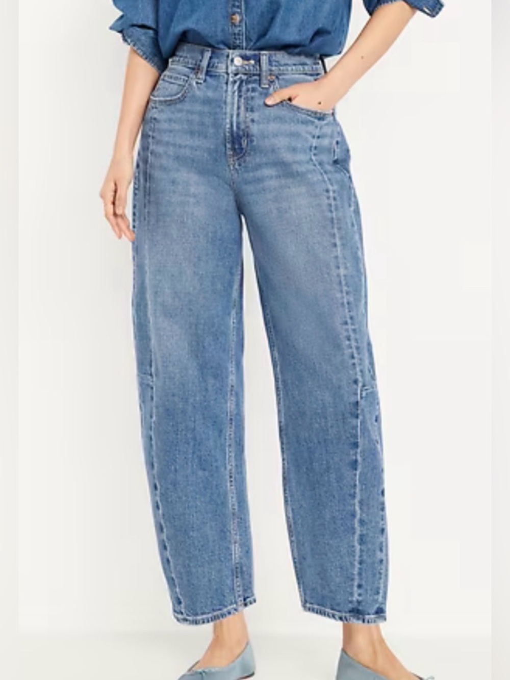 Old Navy High-Waisted Barrel Ankle Jeans Women’s Size 4